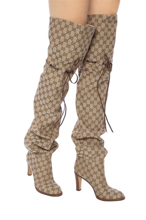 girl gucci boots|gucci print thigh high boots.